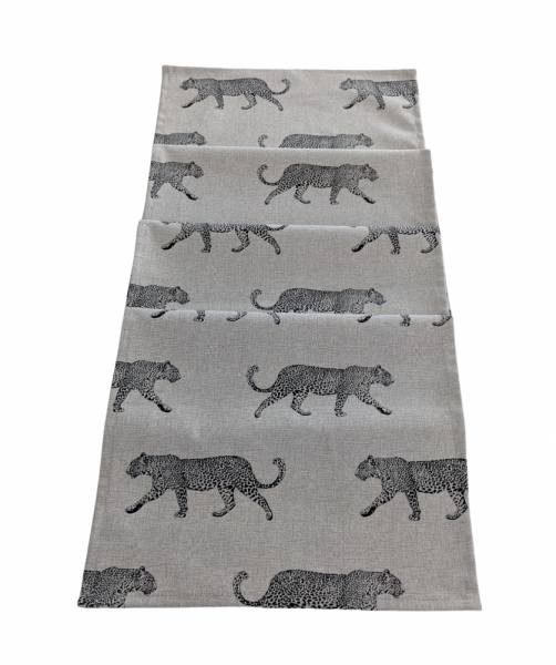Natural and Black Leopard Table Runner 100-250cm